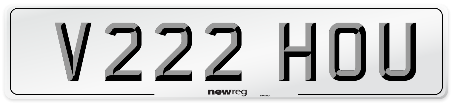 V222 HOU Front Number Plate