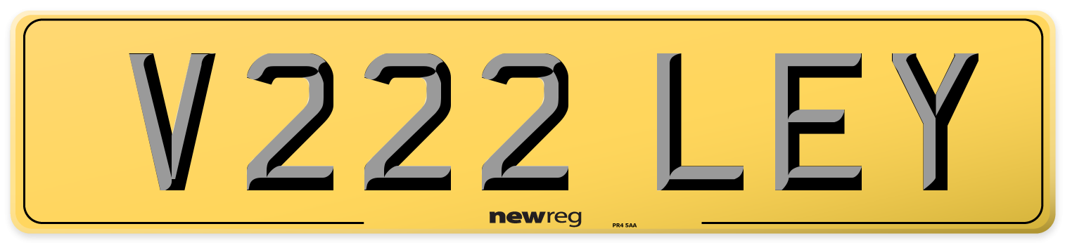 V222 LEY Rear Number Plate