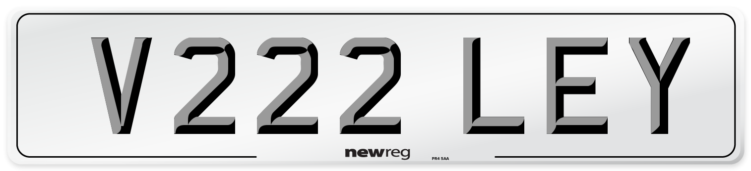 V222 LEY Front Number Plate