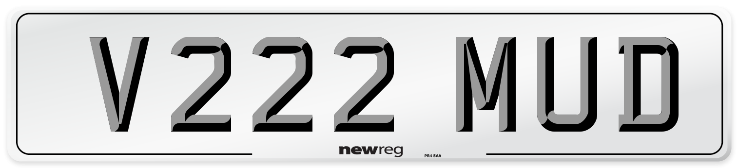 V222 MUD Front Number Plate