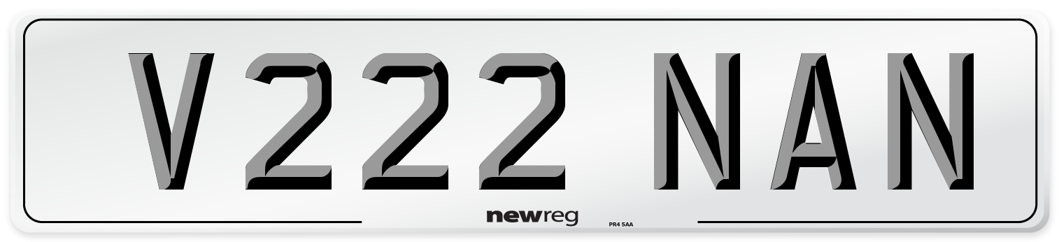 V222 NAN Front Number Plate