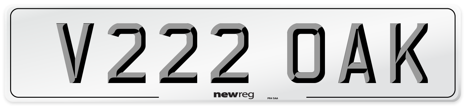 V222 OAK Front Number Plate