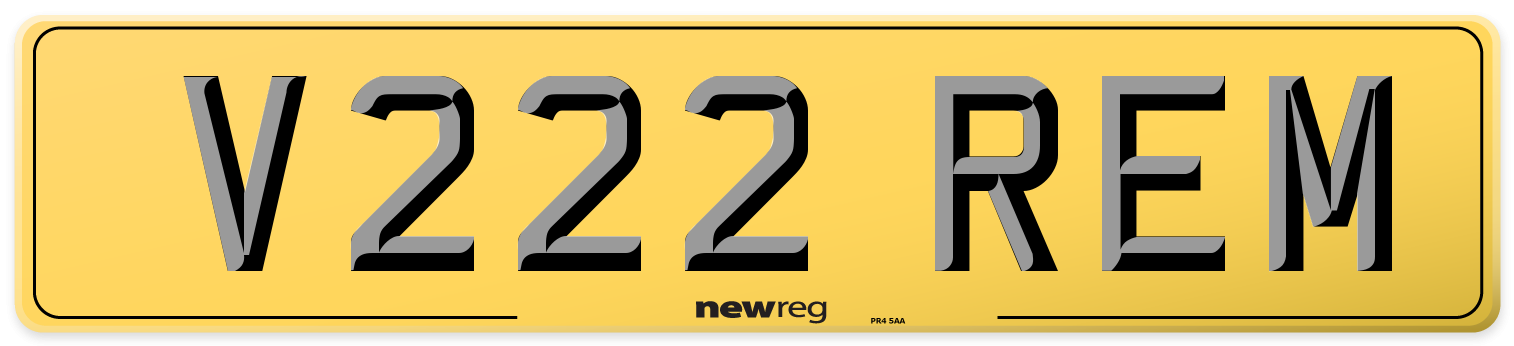 V222 REM Rear Number Plate