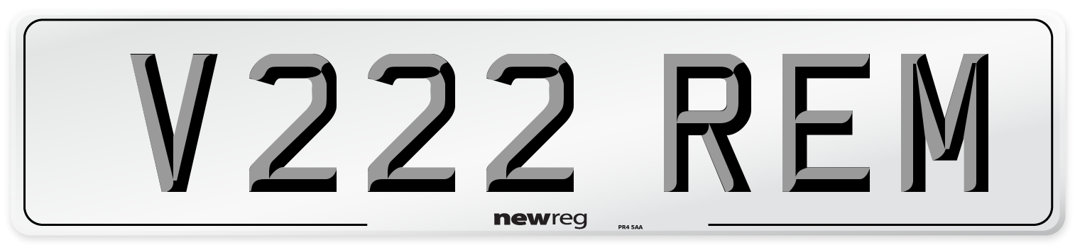 V222 REM Front Number Plate