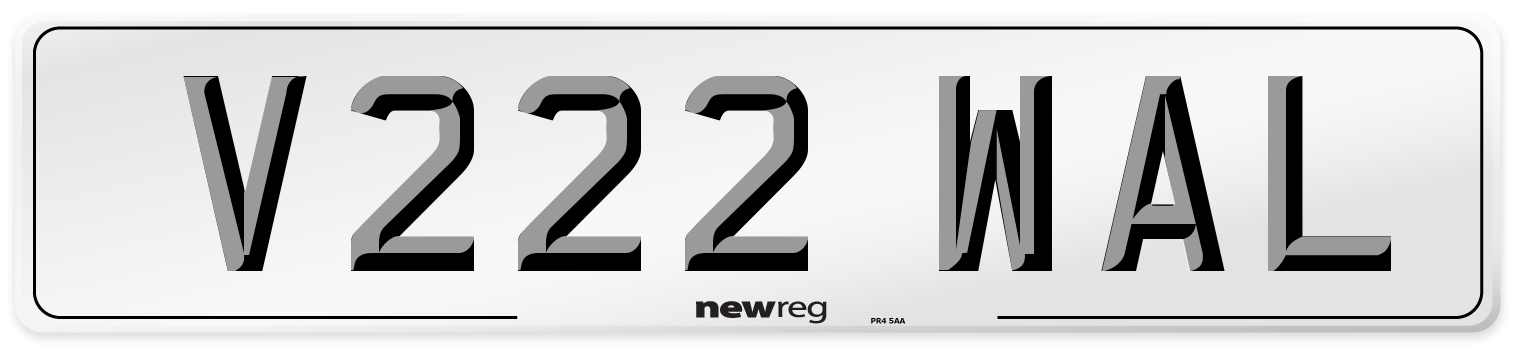 V222 WAL Front Number Plate