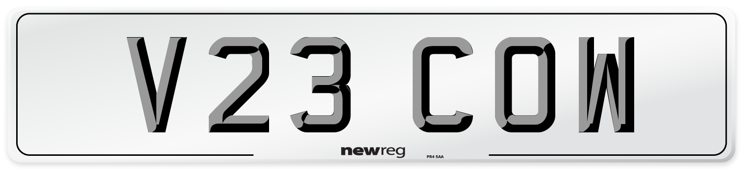 V23 COW Front Number Plate