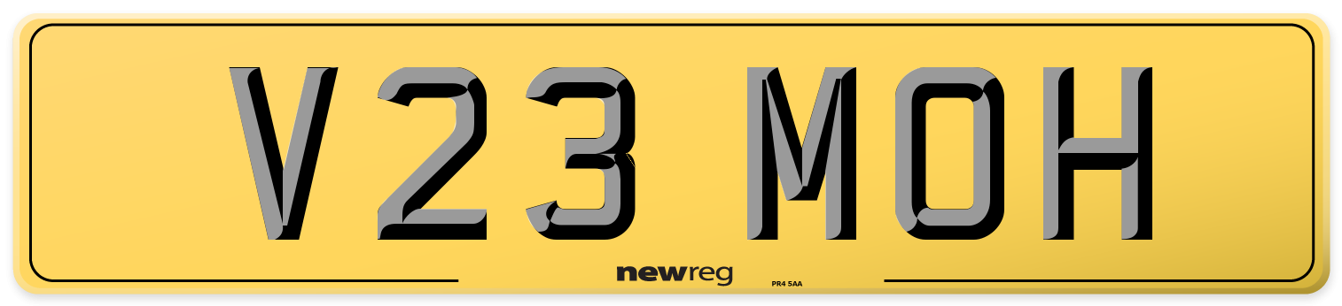 V23 MOH Rear Number Plate