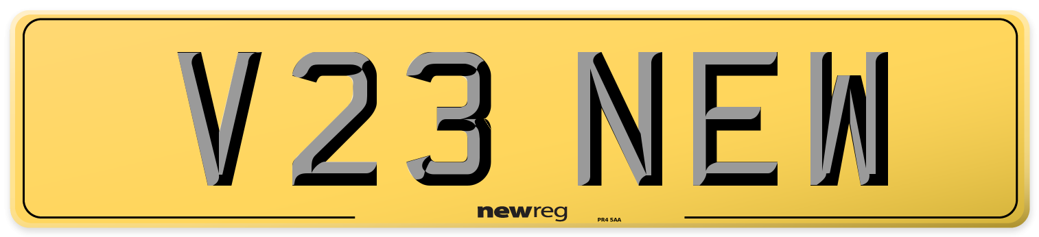 V23 NEW Rear Number Plate