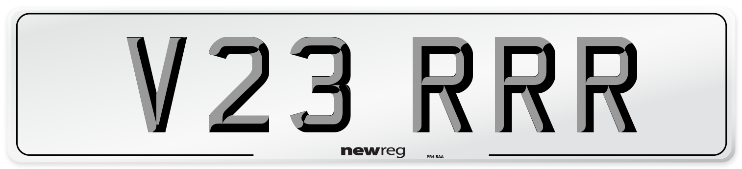 V23 RRR Front Number Plate