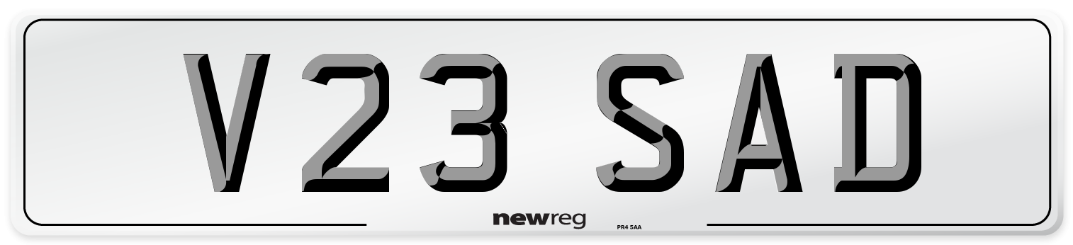 V23 SAD Front Number Plate