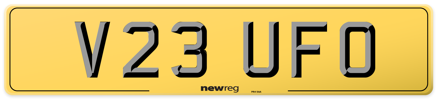 V23 UFO Rear Number Plate