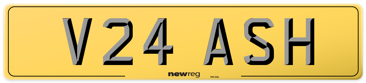 V24 ASH Rear Number Plate