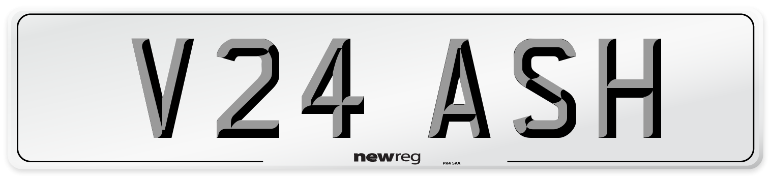 V24 ASH Front Number Plate