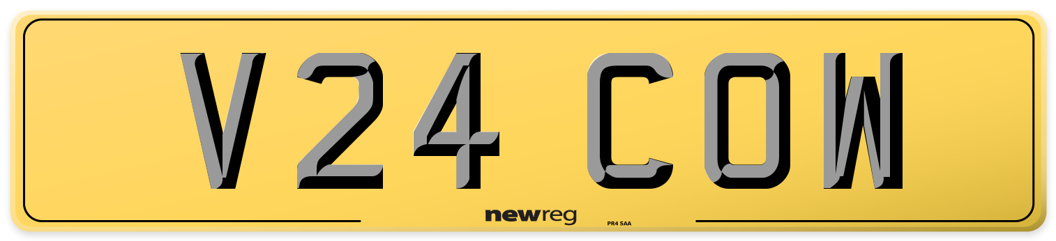 V24 COW Rear Number Plate