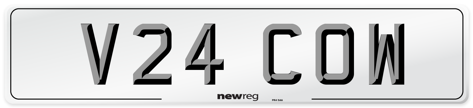 V24 COW Front Number Plate