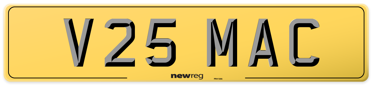 V25 MAC Rear Number Plate