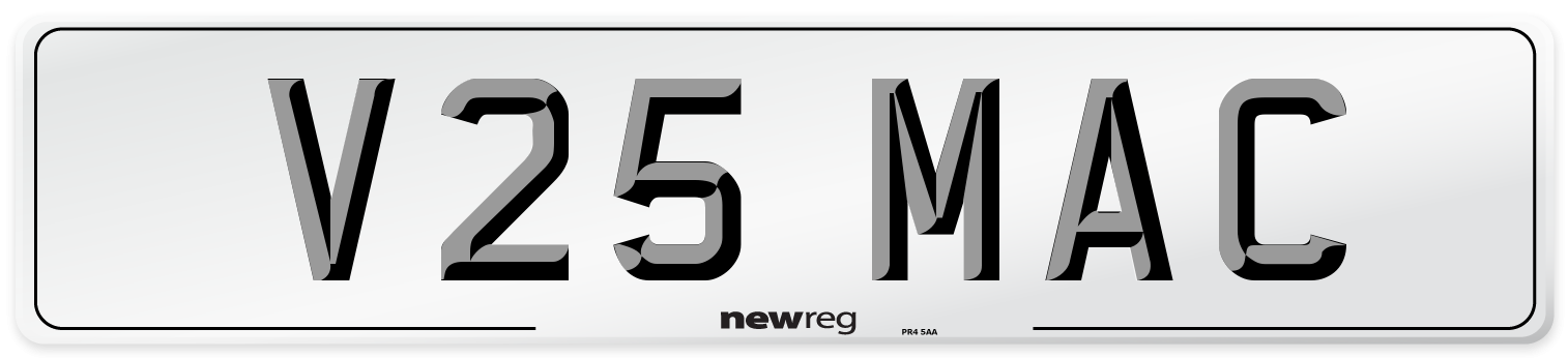 V25 MAC Front Number Plate