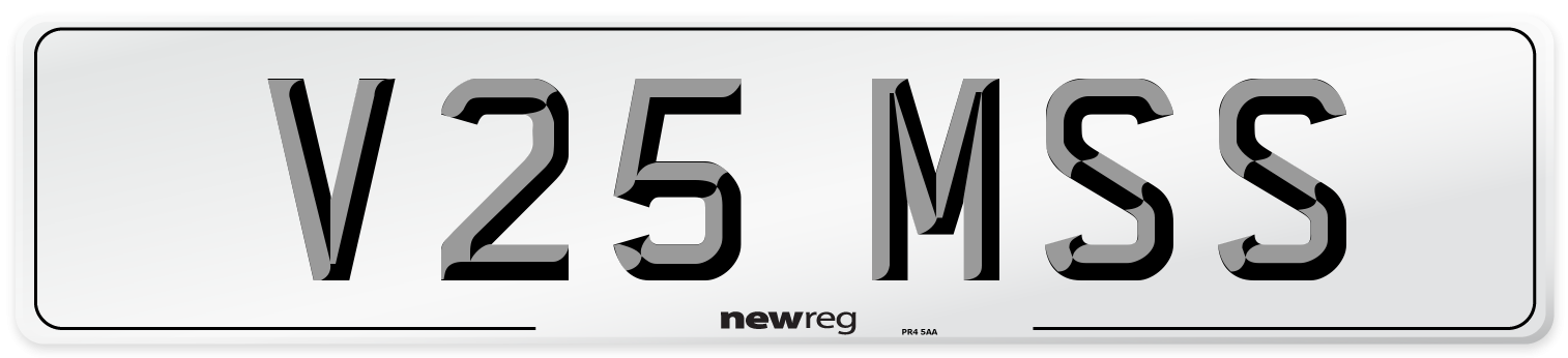 V25 MSS Front Number Plate