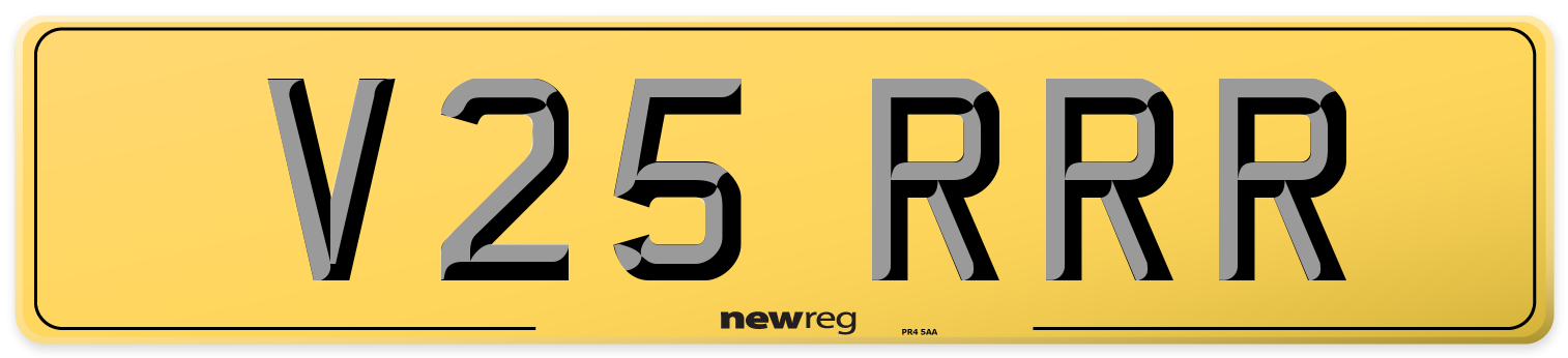 V25 RRR Rear Number Plate