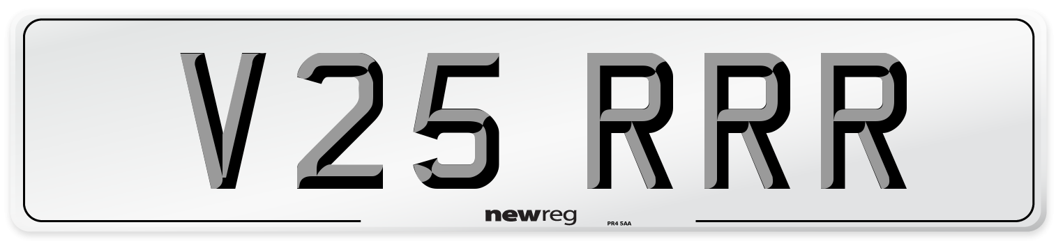 V25 RRR Front Number Plate