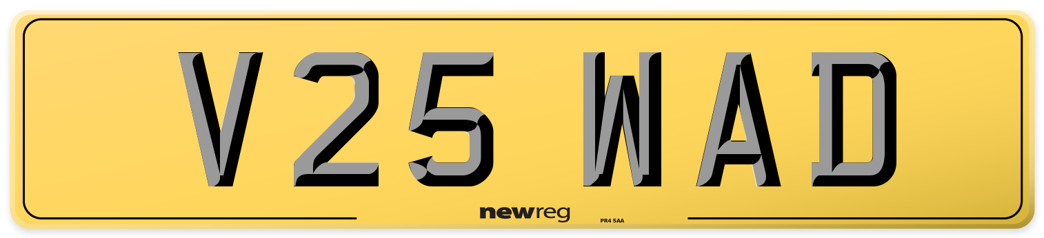 V25 WAD Rear Number Plate