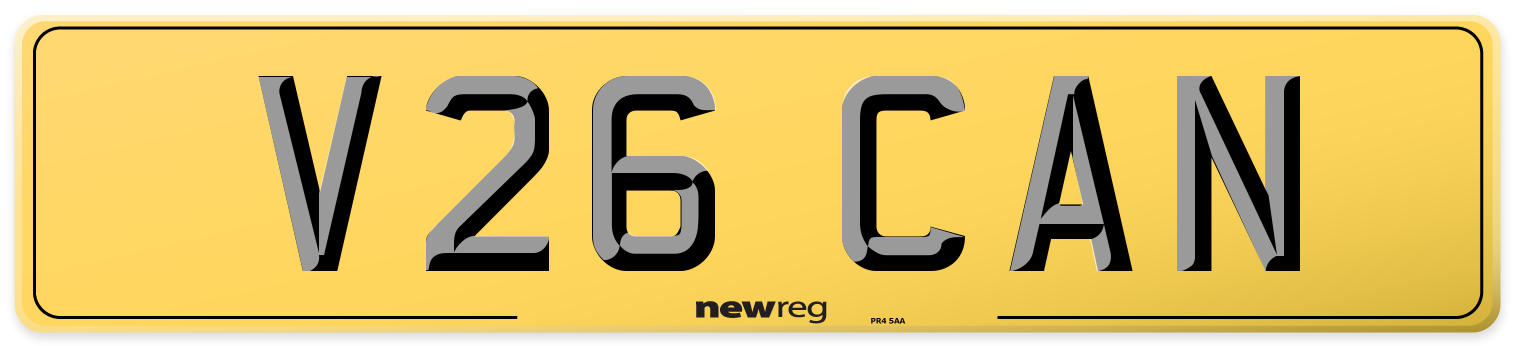 V26 CAN Rear Number Plate