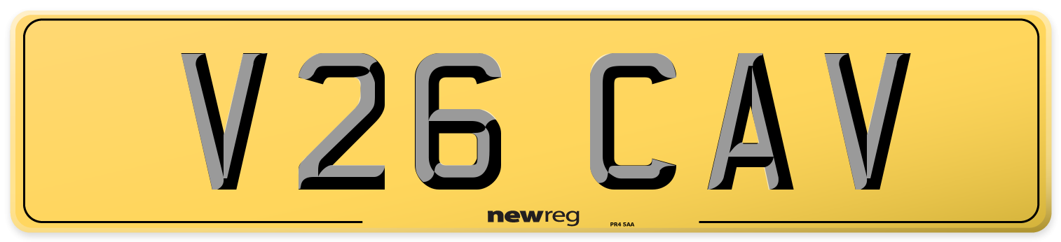 V26 CAV Rear Number Plate