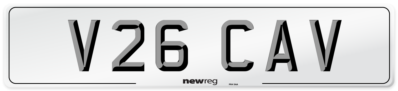 V26 CAV Front Number Plate