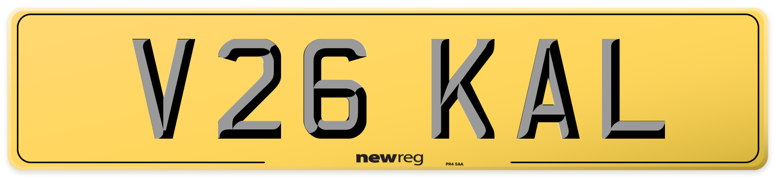 V26 KAL Rear Number Plate