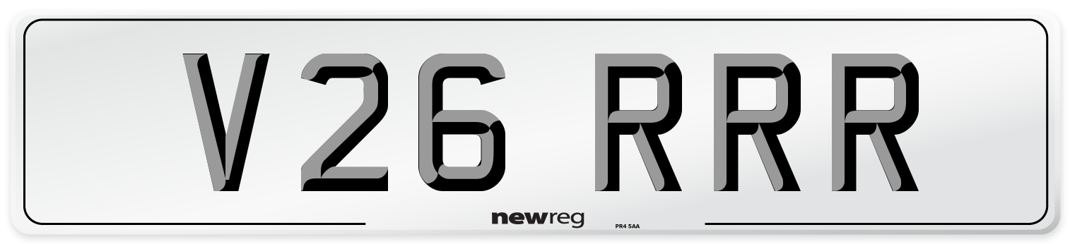 V26 RRR Front Number Plate