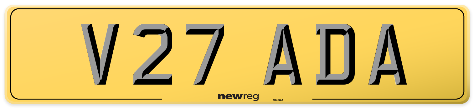 V27 ADA Rear Number Plate