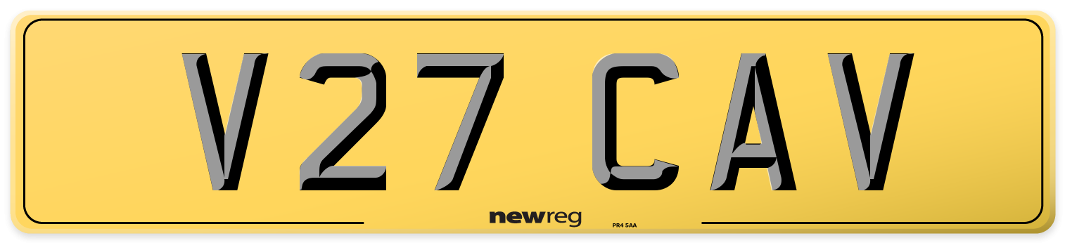 V27 CAV Rear Number Plate