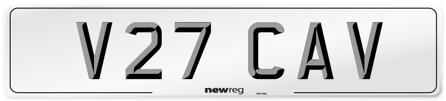 V27 CAV Front Number Plate