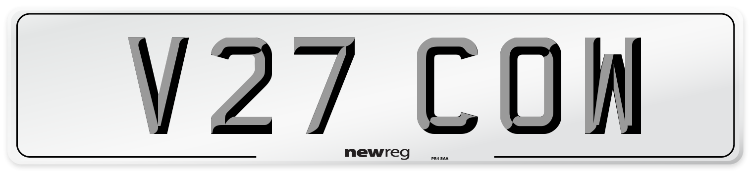 V27 COW Front Number Plate