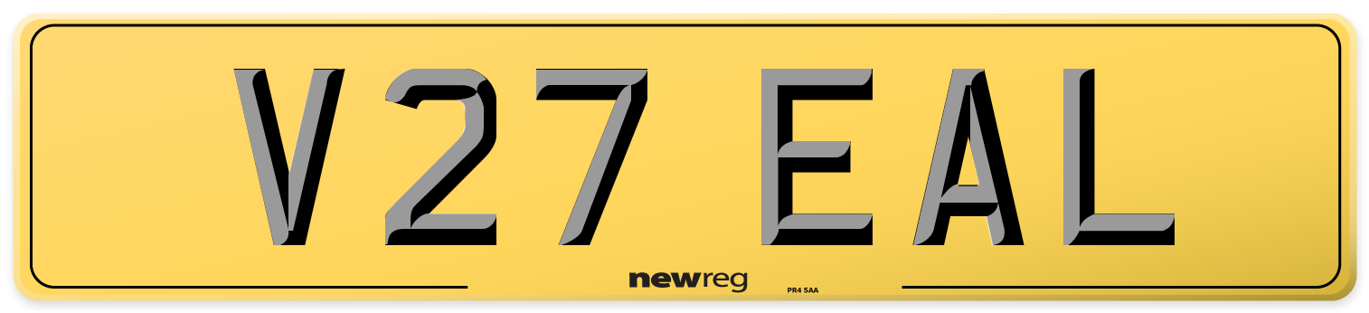 V27 EAL Rear Number Plate