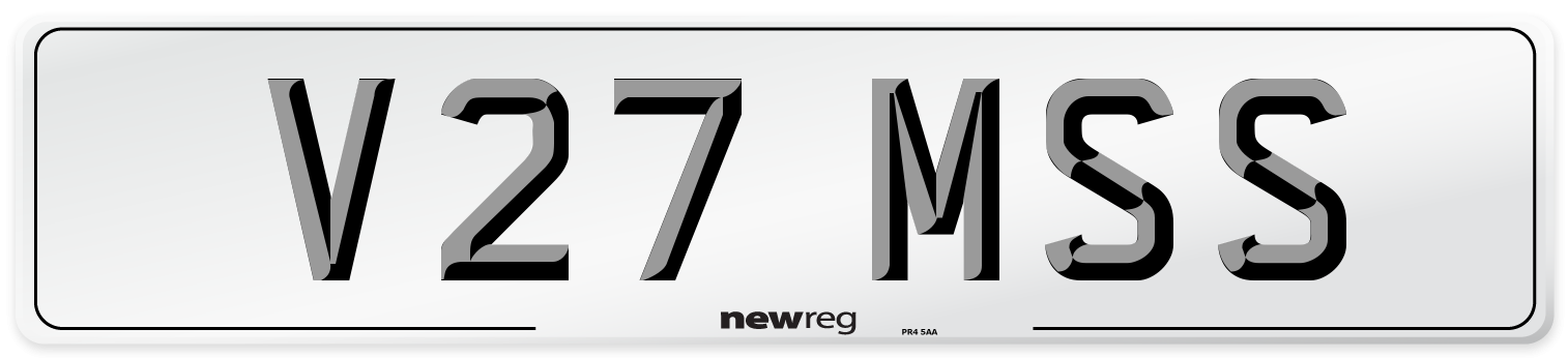 V27 MSS Front Number Plate