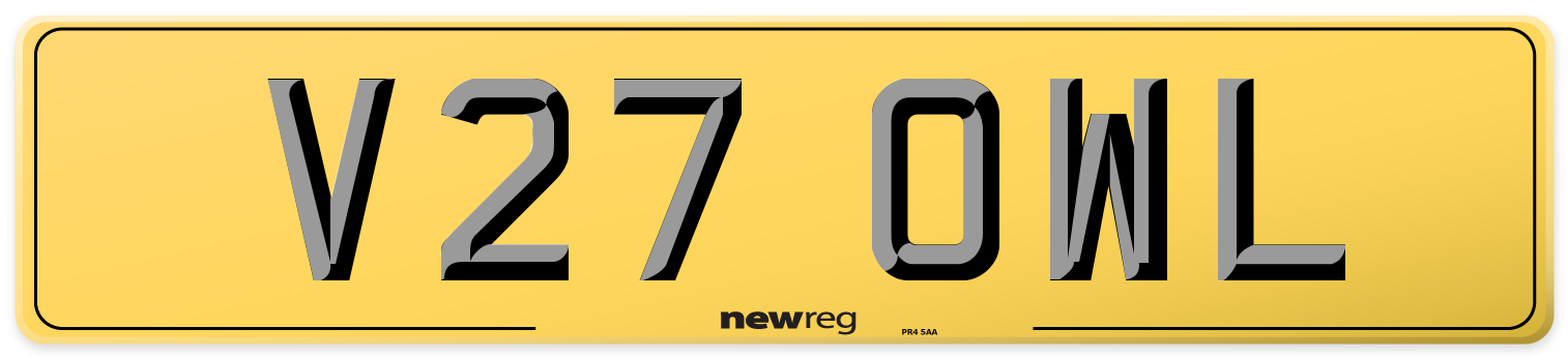 V27 OWL Rear Number Plate