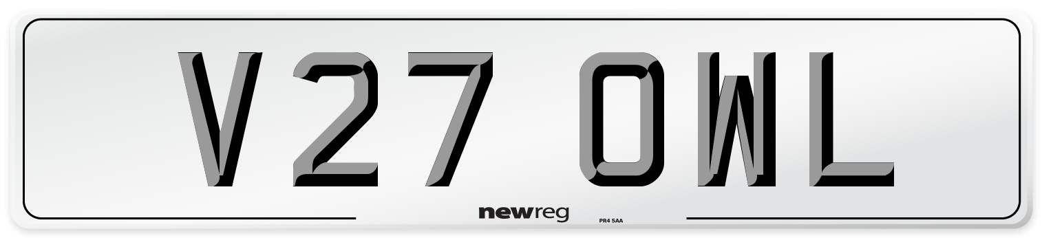 V27 OWL Front Number Plate
