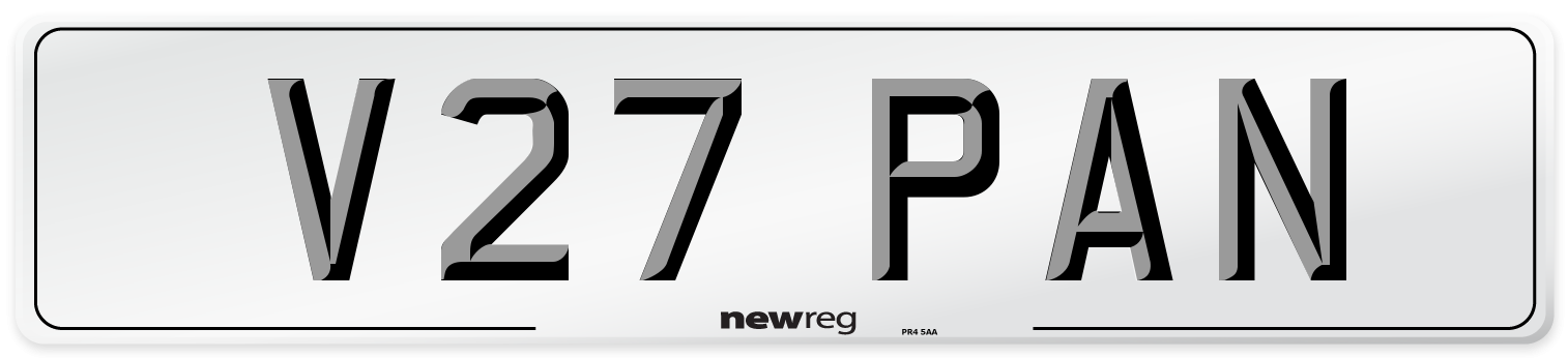 V27 PAN Front Number Plate