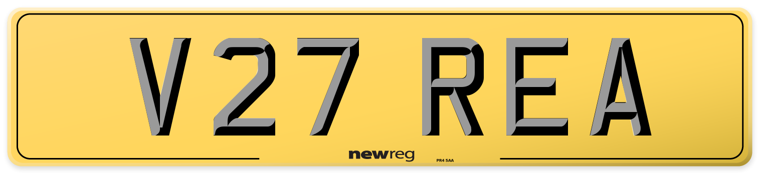 V27 REA Rear Number Plate
