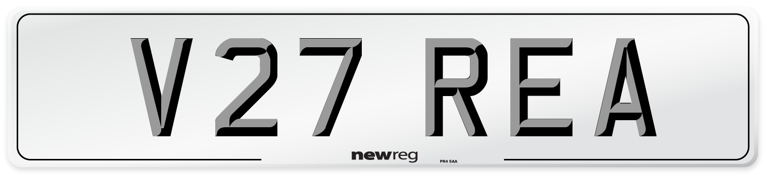 V27 REA Front Number Plate