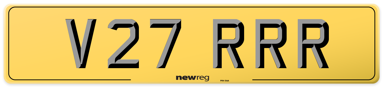 V27 RRR Rear Number Plate