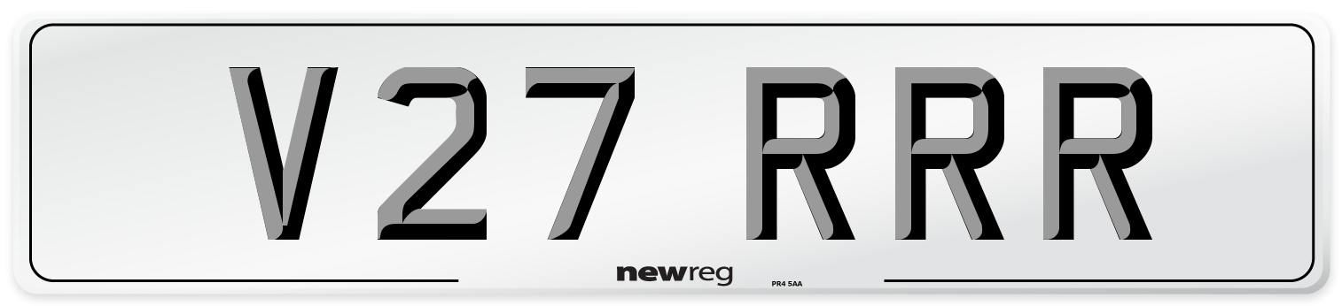 V27 RRR Front Number Plate