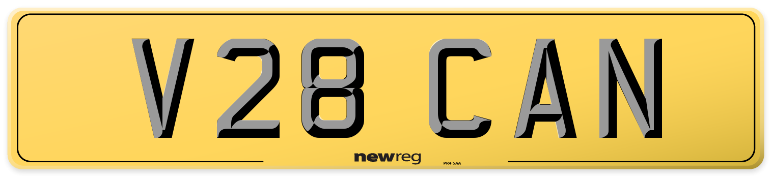 V28 CAN Rear Number Plate