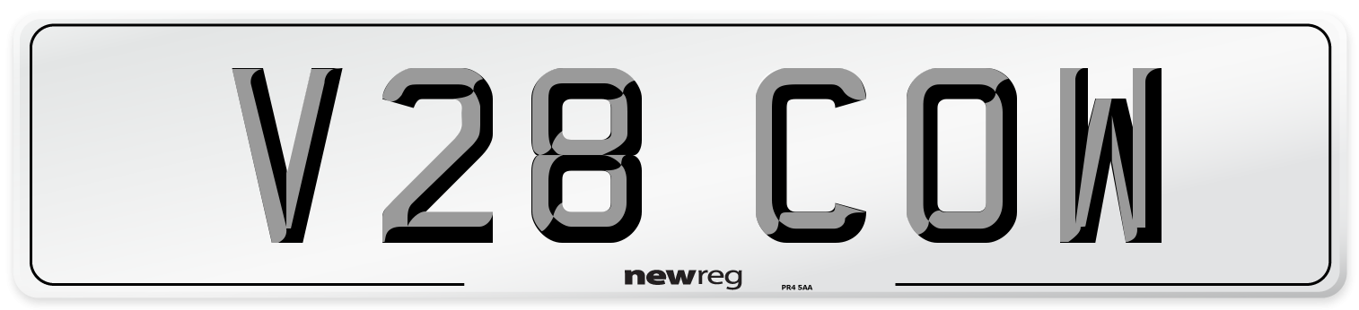V28 COW Front Number Plate