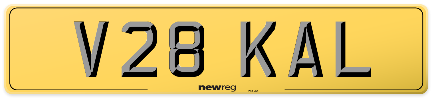 V28 KAL Rear Number Plate