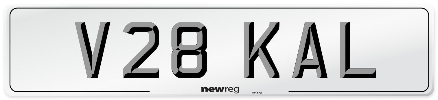 V28 KAL Front Number Plate