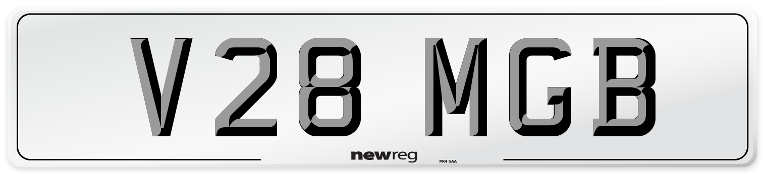 V28 MGB Front Number Plate