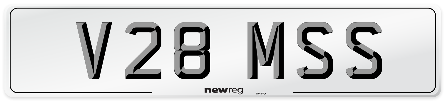 V28 MSS Front Number Plate