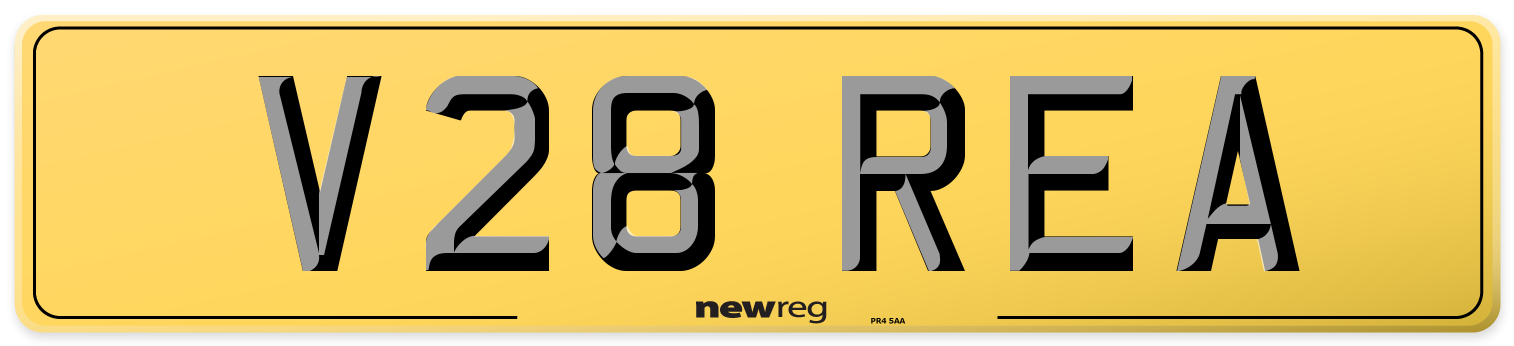 V28 REA Rear Number Plate